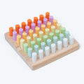 Children's Montessori Early Education Wooden Colorful Plugboard Hand-eye Coordination Training Color Cognitive Educational Toys. 