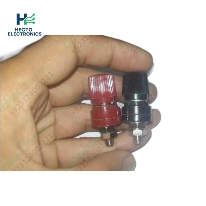 5mm Battery Terminal Stud Remote Battery Binding Post Power Junction Connector Terminal Kit 1 Pair Black + Red