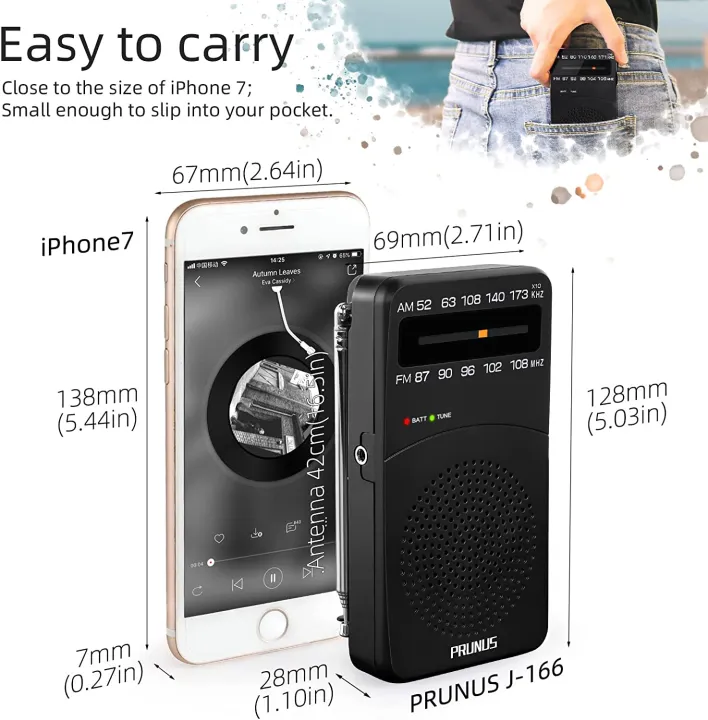 PRUNUS%20J-166%20Portable%20Radio%20AM%20FM,%20Battery%20Operated%20Radio%20with%20Tuning%20Light,%20Back%20Clip,%20Excellent%20Reception%20for%20Indoor%20&%20Outdoor%20&%20Emergency%20Radio,%20AM%20FM%20Radio%20Portable,%20Transistor%20Radio%20-%20Image%204