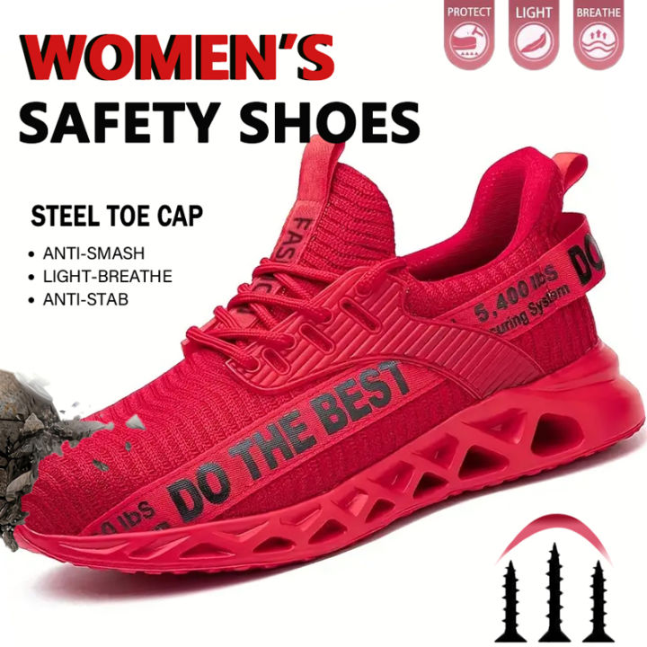 Steel Toe Safety Shoes for Women Lightweight Work Sneakers Puncture ...