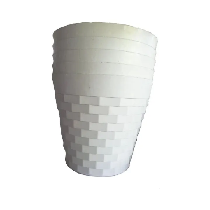 5%20Pcs%20Flower%20pots%20diameter%2020cm%20height%2018cm%20/%20Diamond%20design%20high%20quality%20plastic%20pots%20white%20color%20-%20Image%204
