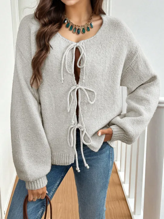 Women's%20commuter%20casual%20loose%20solid-coloured%20jumper%20V-neck%20autumn%20and%20winter%20cardigan%20with%202025%20autumn%20and%20winter%20new%20-%20Image%206