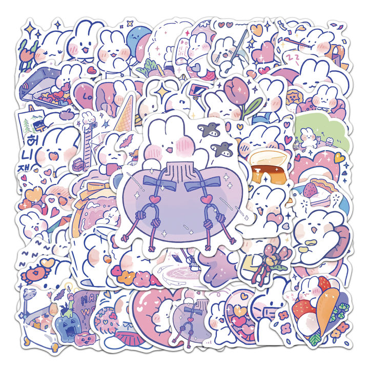 50 Piece Rabbit Stickers Waterproof DIY For Phones Laptop Car Sticker ...