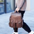 Large Capacity Casual PU Leather Backpack for Men | Student Backpack | Travel Bags for Men |. 