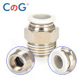CG 20Pcs White PC Pneumatic Fitting Brass Thread 1/8" 1/4" 3/8" 1/2" for 4/6/8/10/12mm Air Hose Tube Pipe Quick Pulg Connectors. 