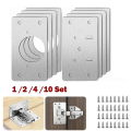 1/2/4Pair Hinge Repair Plate Cabinet Furniture Drawer Table Repair Mount Tool Hardware Stainless Steel Hinge Fixing Plate. 