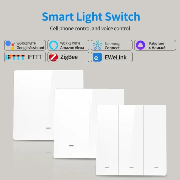 Wireless Firewire ZigBee Smart Light Switch Wireless EWeLink Push Button Single Firewire ...