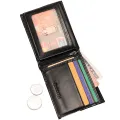 Cow Leather Men Wallets with Coin Pocket Vintage Male Purse RFID Blocking Genuine Leather Men Wallet with Card Holders. 