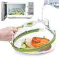 Microwave Cover for Food, Clear Microwave Splatter Cover with Water Steamer and Handle, 10 Inch Plate Covers, Kitchen Gadgets. 