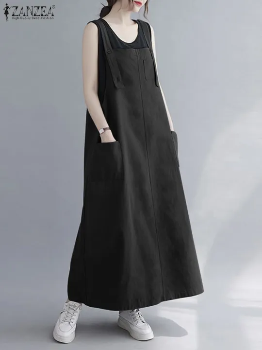 ZANZEA%20Women%20Sleeveless%20Maxi%20Dress%20Fashion%20Workwear%20Pockets%20Vestidos%202023%20Summer%20Adjustable%20Shoulder%20Straps%20Dresses%20Streetwear%20-%20Image%204
