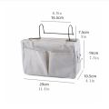 Multifunctional Bedside Sofa Hanging Storage Bag, Fabric Hanging Basket Bedside Shelves for Dormitory and Apartment Storage.