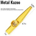 Kazoo Silver Aluminum Alloy with Membrane Flute Diaphragm Mouth Kazoos Musical Instruments.