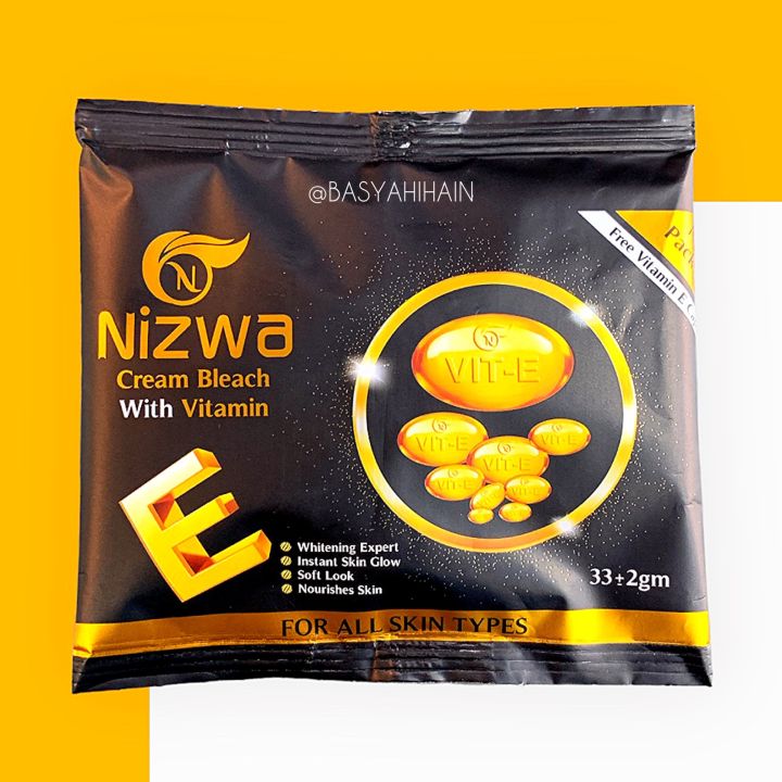 Nizwa Cream Bleach With VITAMIN-E For All Skin Types Sachet Pack