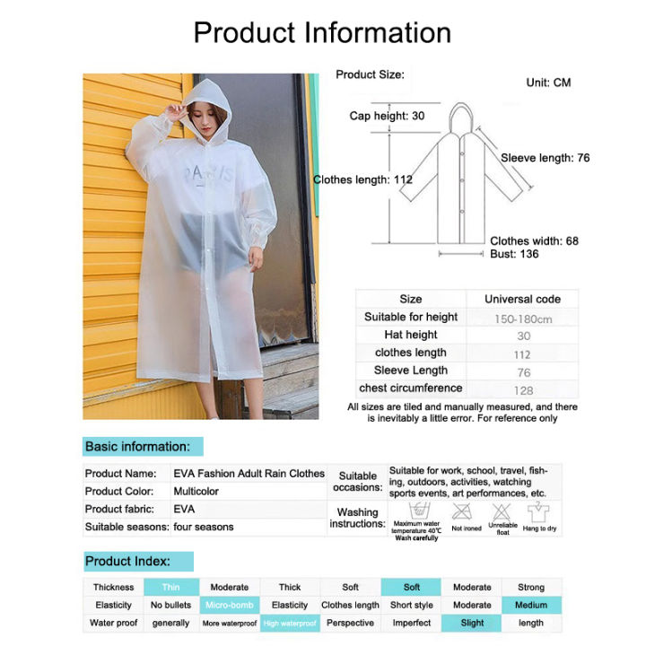 New%201PC%20Non-disposable%20Portable%20Adult%20Raincoat%20Eva%20Poncho%20Outdoor%20Travel%20Transparent%20Unisex%20Raincoat%20For%20Man%20Rainwear%20-%20Image%206