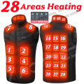 28/9 Areas Heated Vest Men Jacket Heated Winter Womens Electric Usb Heater Camping Jacket Man Thermal Vest Body Warmer Coat 6XL. 
