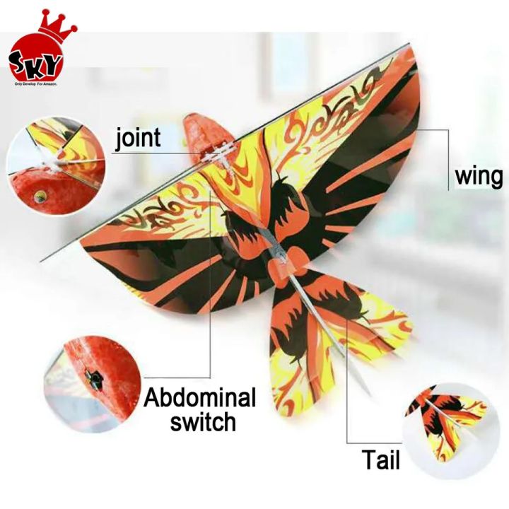 Self Flying eBird Orange Phoenix - Electronic Flying Bird Drone Toy