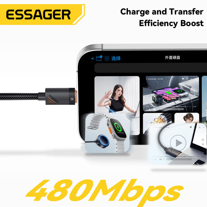 Essager%20Car%20Spring%20Type%20C%20Cable%20%20For%20iPhone%2016%201514%20Xiaomi%20Samsung%20100W%20PD%20Fast%20Charging%20For%20Macbook%20iPad%20Type%20C%20to%20Type%20C%20Cable%20-%20Image%206
