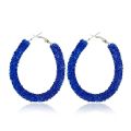 Round Shiny Rhinestone Hoop Earrings for Women | Simple Geometric Austrian Crystal Big Earring Jewelry.