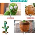 Dancing Cactus Toy with Recording - Charging Operated Plush Funny Electronic Shaking Cactus Singing Dancing Cactus Twisting Cactus Cute Plush Toy Education Toy Plush Toy with Songs for Children Playing Birthday Gift Kids. 