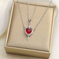 Snow White and The Huntsman Couple Heart and Sword Pendant Necklace for Women Romantic Wedding Valentine's Day Jewelry s.