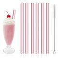 7 Pieces Glass Boba Straws Reusable Glass Drinking Straws Wide Clear Straws 12mm Clear Smoothie Straws for Bubble Tea Milkshakes. 