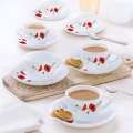 Indian Red Lily Tea Cup & Saucers 140 ML Set Of 6. 