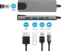 Typ c 5 in 1 USB C Docking Station with 4K HDMI, RJ45 Ethernet, USB3.0, 100W PD, Compatible with MacBook Pro/Air, IPad Pro, IPad Mini 6, Surface Pro and More Type C Devices.