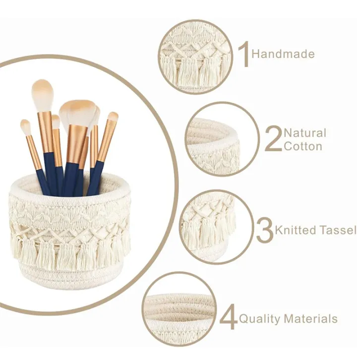 LMETJMA%20Macrame%20Makeup%20Organizer%20Boho%20Wicker%20Pencil%20Holder%20Makeup%20Brush%20Holder%20Organizer%20Comb%20Brushes%20Mini%20Storage%20Basket%20-%20Image%202