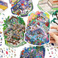 Kawaii Deep Sea Music Hall 3D space station Landscape Sticker  DIY Pocket Cabin Scene festival  ﻿. 