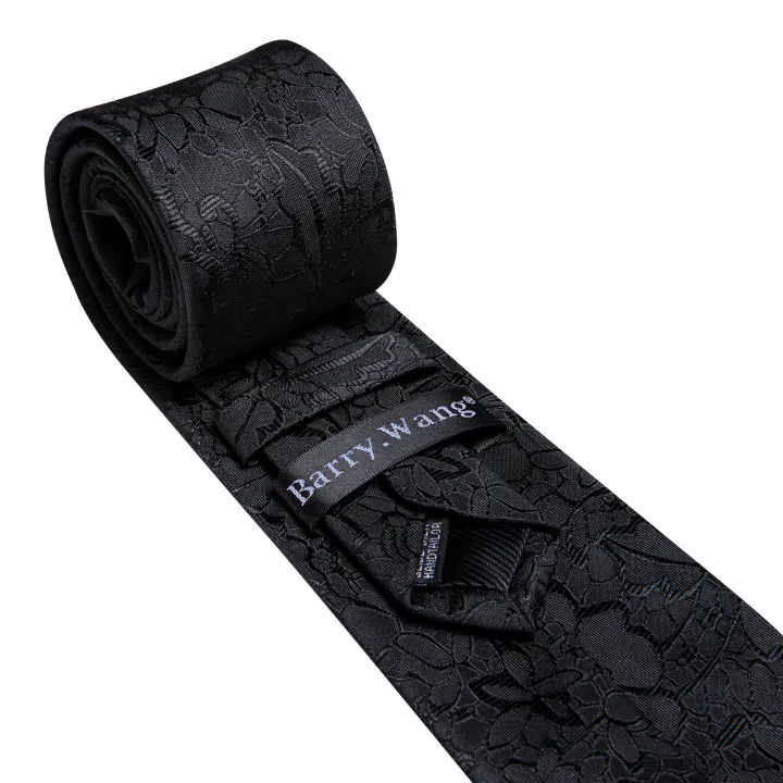 Barry.Wang%20Black%20White%20Gray%20Silver%20Men%20Tie%20Handkerchief%20Cufflinks%20Set%20Jacquard%20Necktie%20for%20Male%20Wedding%20Business%20Party%20Gift%20-%20Image%203