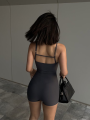 Solid Backless Tank Bodysuit Hot Camisole Top Jumpsuit Women's Bodycon Summer Black Sleeveless Slim Rompers Y2k Clothing.