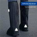 Rain Boot Shoe Cover Black Waterproof with Reflector High Top Clear Shoes Dust Covers for Motorcycle Bike Rain Cover Men Women. 