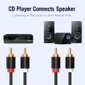 HIFI Stereo RCA Cable 2RCA to RCA Audio Cable Male To Male Aux Cables for Home Theater HDTV DVD Loudspeaker Box Power Amplifier. 