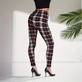 Khaki Plaid WOMEN'S Sports and Fitness Leggings. 