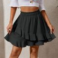 Women'S Skirt Fashion Women'S Ruffle Skirt High Waist Irregular Solid Color Short Skirt Women'S Fashionable Solid Color Skirt. 