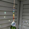 1pc Colorful Crystal Sun Catcher Rainbow Maker Prism with Hanging Chain for Thanksgiving Home Decoration.