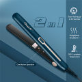 CkeyiN Mini Hair Flat Iron 2 in 1 Hair Straightener and Curler Portable Straightening Iron Constant Temperature. 