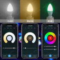 Tuya E14 Candle Lamps APP Control Smart Bulb Bluetooth WIFI RGB 220V LED Light Dimmable Smart Life Room Home Group Crystal Lamps. 