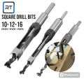 Square Hole Drill Bits Tool, Wood Hole Opener Hole Cutter, Woodworking Square Holes Saw, 10mm,12mm,16mm. 