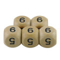 Wooden Dice 5pcs Round Corner D6 D10 Wood Dice for Flying Chess Props Table Board Role Playing Game.