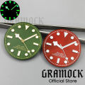 GRAMOCK 29mm  Red Vintage Green Sterile Watch Dial Hands Sets Luminous For NH34 NH35 Movement Men's Watch Accessories Parts. 