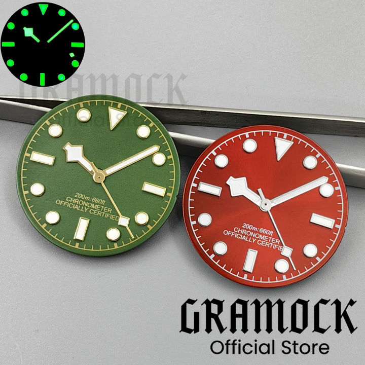 GRAMOCK%2029mm%20%20Red%20Vintage%20Green%20Sterile%20Watch%20Dial%20Hands%20Sets%20Luminous%20For%20NH34%20NH35%20Movement%20Men's%20Watch%20Accessories%20Parts%20-%20Image%202
