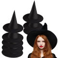1/6/12pcs Wizard Hat 2 Sizes Black Oxford Cloth Halloween Cosplay Decorative Props Festival Gathering Party Pointed Hats TMZ.
