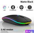 Bluetooth Wireless Mouse with USB, BT5.2 Rechargeable RGB Mouse for Laptop, PC, Macbook, 2.4GHz, 1600DP|. 