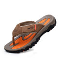 New Summer Men's Slippers Breathable Luxury Men Sandals  Beach Classics Genuine Leather  Mens Slippers Outdoor Men's Flip Flops. 