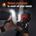 LED Half Finger Glove for Men Women Outdoor Waterproof Night Fishing Bait Cycling Running Flashlight Durable Fingerless Gloves.