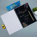 Large SCRATCH NOTE BOOK Scratch book with wooden stick scratch notebook size 26cmx19cm. 