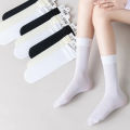 Solid Color JK Woman Socks Thin Knee High Socks Cute Black White Lolita Long Socks Girls Kawaii Cosplay Nylon Stockings. 