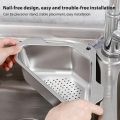 1pc stainless steel kitchen sink filter drain basket wash basin leftovers residue garbage drain rack wash basin.