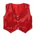 Kids Boys Girls Shining Sequins Vest Jacket Waistcoat for Hip-hop Jazz Christmas Party Stage Performance Dance Costumes Clothes. 